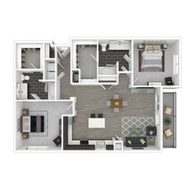 2 Bedroom/Two Bath (Split Floor Plan) 1332 floor plan